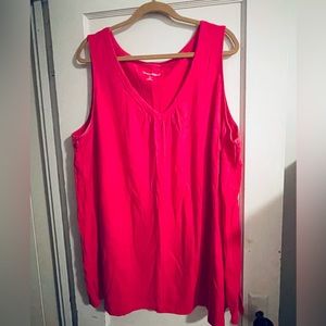 SALE 2/25, 3/30, 4/35!! EUC Woman Within 100% cotton, pink tank top size 3X